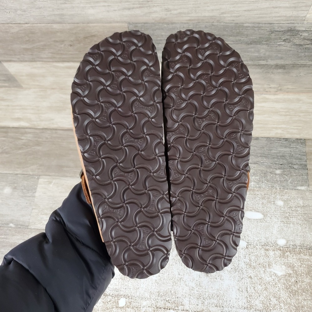 Birkenstock Boston Womens Clogs Sz 8 Narrow Cognac Casual Buckle Leather Slip-On - Picture 8 of 10